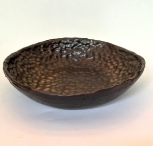 Gold Hammered Low Bowl